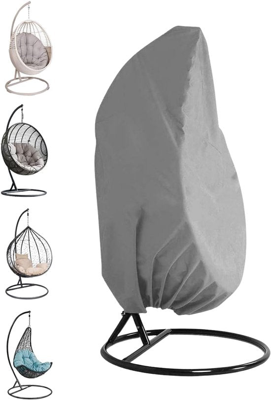Beschermhoes Hangstoel Egg - Grijs - 190 x 115 cm - Waterproof - Universeel model - Hoes van Egg Chair - Waterdichte Beschermer voor Egg Stoel met Standaard