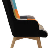 Helsinki Patchwork Bont Fauteuil Armleuning - Bont gekleurd