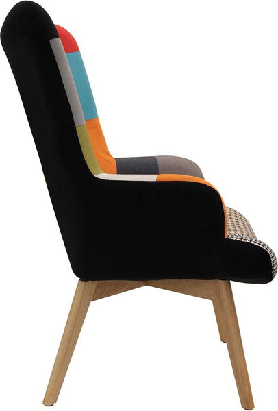 Helsinki Patchwork Bont Fauteuil Armleuning - Bont gekleurd