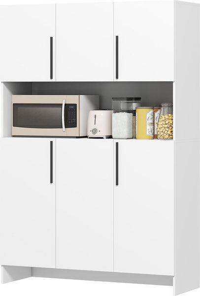 Moderne Keukenkast Voorraadkast Breed 2 deurs 40x119x175 cm - Wit