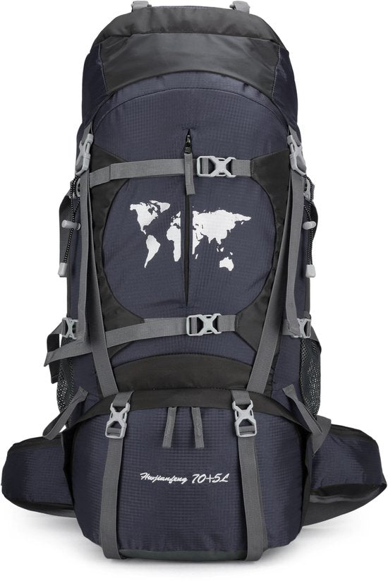Trekking Rugzak 70+5L – Grote Backpack voor Reizen, Hiken & Backpacken – Ergonomisch, Ademend & Waterafstotend