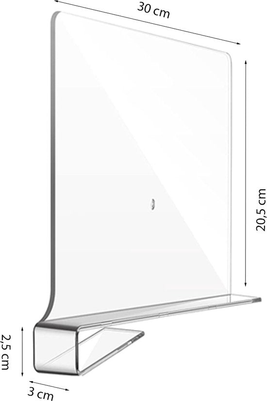 Plankverdeler - 4 Stuks - Transparant - Kledingkast Organizer - Plank Organizer - Boekenstandaard - Plank Verdeler - Kast Verdeler