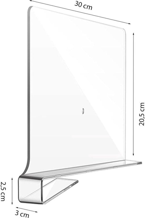 Plankverdeler - 12 Stuks - Transparant - Acryl - Kledingkast Organizer - Plank Organizer - Boekenstandaard - Plank Verdeler