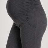 SparkNine Zenstretch zwangerschapslegging - flare broek met steekzakken - XXL - grijs - zachte stof - rekbaar & stijlvol - praktisch - maternity