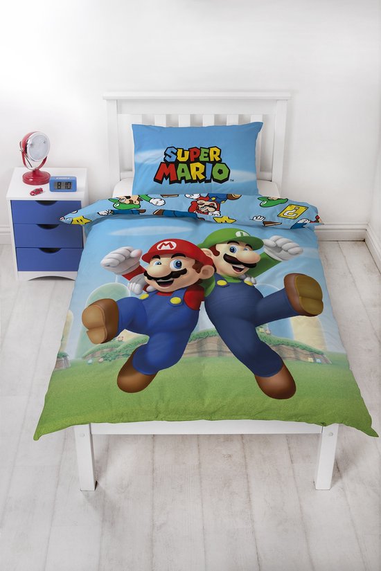 Super Mario - Mario en Luigi Microvezel Beddengoed Set (140x200cm + 63x63cm)
