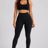 SparkNine Zephyr sportlegging - S - zwart - high waist - squat-proof - stevig & ondersteunend - but crunch