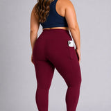 SparkNine Softcurve plus size legging - met zijzakken - XL - rood - zachte stof - ademend - niet doorschijnend