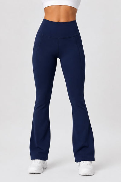 SparkNine Serenaflare dames legging - flare pants - met zakken - S - blauw - hoge taille - stijlvol - elastisch