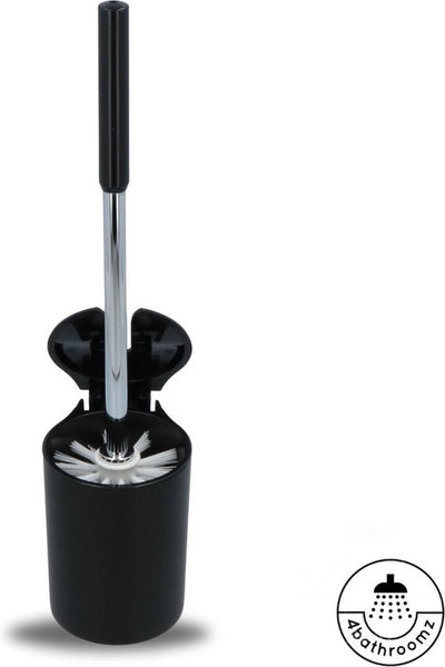 4bathroomz® Dichte Toiletborstel met Wandhouder - Automatische Zwarte Wc borstel