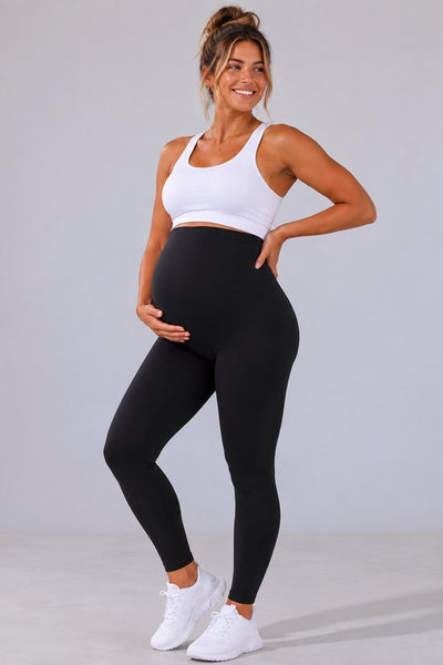 SparkNine Mamaactive maternity legging - XXL - zwart - hoge taille - rekbaar - zacht & ademend materiaal - ondersteunend - zwangerschapslegging