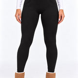 SparkNine Softwarm thermische legging - winterbroek - XXL - zwart - hoge taille - met zijzakken - warm & zacht
