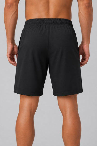 SparkNine Swift heren sport broek - met ritszakken - M - zwart - fitness short - ademend - trainingsshort - elastische band met koord - sneldrogend