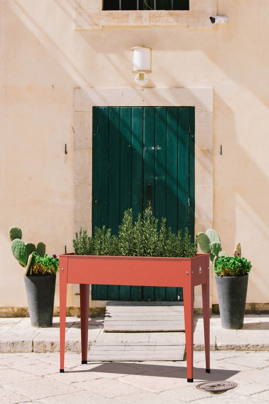 Herstera Garden® Urban Hoge Plantenbak Staal - 100x40x84cm - Rood