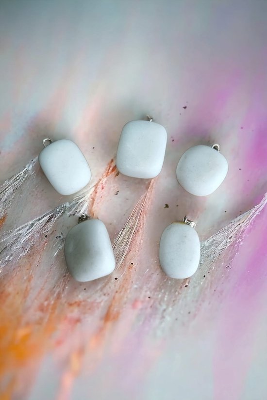 Sasemy - Edelsteen -Melk Kwarts - Edelstenen - Edelsteen Hanger - Edelsteen Ketting - Verjaardag - Cadeau - Moederdag - Sinterklaas cadeau - Kerst cadeau