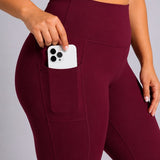 SparkNine Softcurve plus size legging - met zijzakken - XXL - rood - zachte stof - ademend - niet doorschijnend