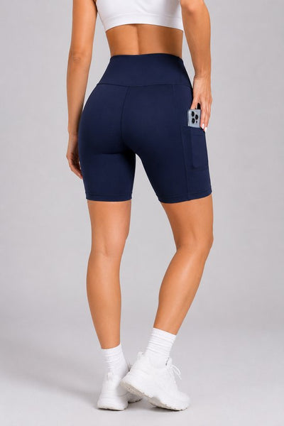 SparkNine Softflow korte sportbroek - met zakken - zachte stof - M - donkerblauw - dames short - half lang - fietsshort
