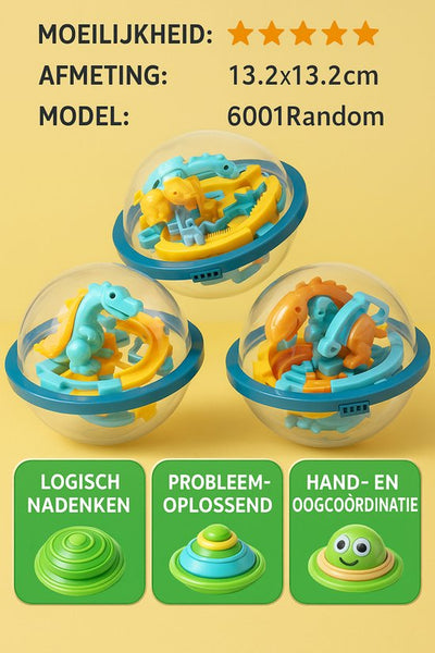 DMG Supply Maze Ball - 150 Levels - Puzzelbal - Breinbreker - Doolhofspel - Reisspel - Ø13 cm