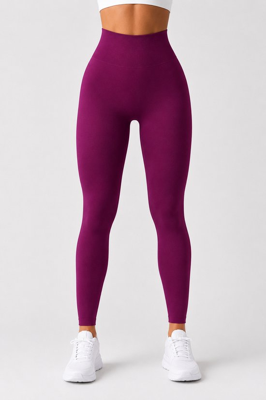 SparkNine Serenafit sportlegging - XS - rood - hoge taille - zacht & comfortabel materiaal - tweede huid - stretch - buikcontrole