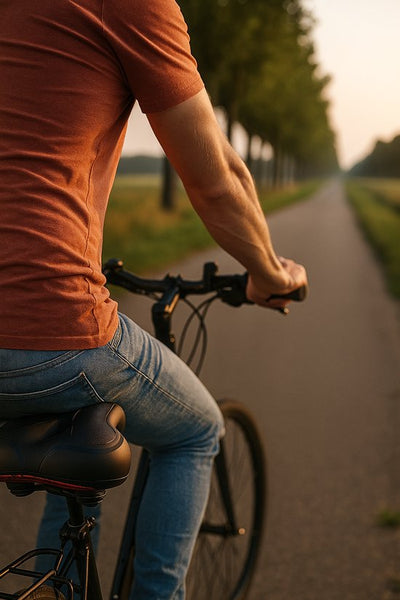 Fietszadel met Schokdemping en Ademend Design – Ergonomisch Zadel met LED-verlichting – Universeel voor Stadsfiets, Elektrische Fiets en MTB – 25x21 cm – Zwart