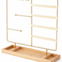 Sieradenhouder - 35 x 30 x 9,5 cm - Goudkleurig - Oorbellenrekje - Display - Hout en Metaal - Oorbellenhouder