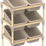 Fixwood 3-laags Opbergrek met 6 uitneembare bakken – Houten Speelgoed- en Groente Organizer – 90x55x39 cm – Duurzaam en multifunctioneel
