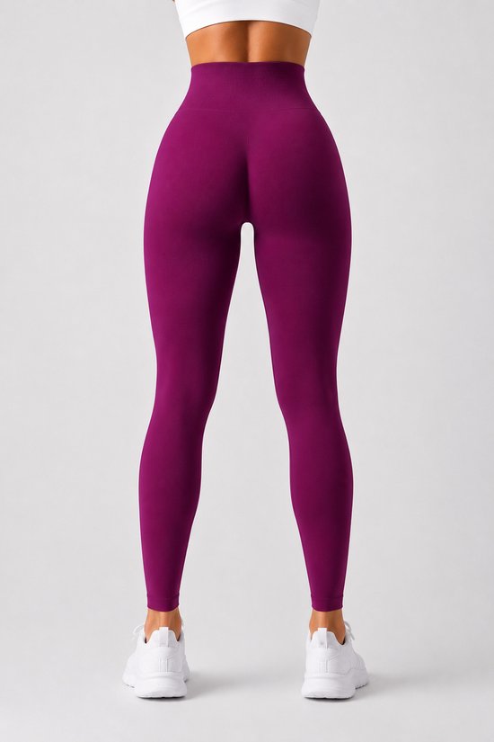 SparkNine Serenafit sportlegging - L - rood - hoge taille - zacht & comfortabel materiaal - tweede huid - stretch - buikcontrole