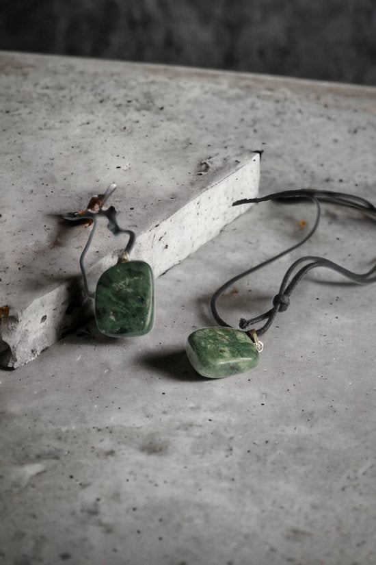 Sasemy - Edelsteen - Groene Jaspis - Edelstenen - Edelsteen Hanger - Edelsteen Ketting - Verjaardag Cadeau -Cadeau - Moederdag - Vaderdag Cadeau - Sinterklaas cadeau - Kerstcadeau