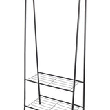 Kledingrek Staand – Kledingrek met Planken – Garderoberek Metaal – Open Kast – Kapstokrek – Zwart – Voor Slaapkamer en Hal