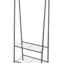 Kledingrek Staand – Kledingrek met Planken – Garderoberek Metaal – Open Kast – Kapstokrek – Zwart – Voor Slaapkamer en Hal