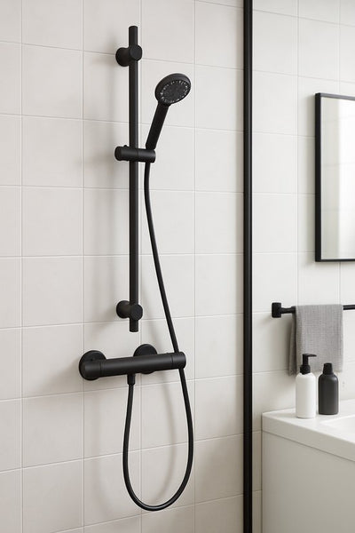Luzzo® Douche Thermostaatkraan Rond 15cm - Douchekraan Zwart