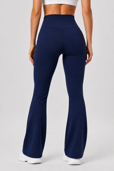 SparkNine Serenaflare dames legging - flare pants - met zakken - S - blauw - hoge taille - stijlvol - elastisch