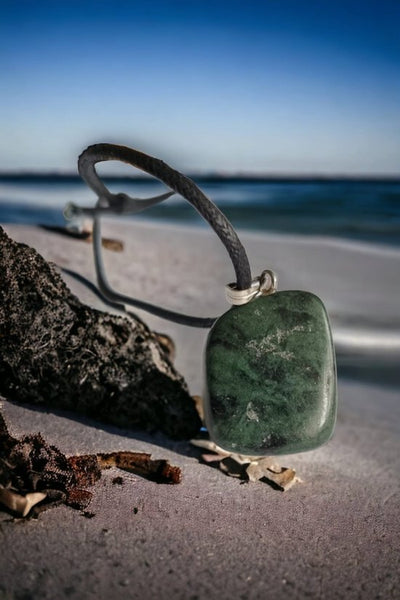 Sasemy - Edelsteen - Groene Jaspis - Edelstenen - Edelsteen Hanger - Edelsteen Ketting - Verjaardag Cadeau -Cadeau - Moederdag - Vaderdag Cadeau - Sinterklaas cadeau - Kerstcadeau