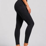 SparkNine Pacepocket dames sportlegging - met handige zakken - L - zwart - hoge taille - elastisch - squatproof - niet doorschijnend