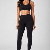 SparkNine Pureflow dames sportlegging - extra zachte stof - L - zwart - hoge taille - buikcontrole - booty lift - but crunch - ademend - elastisch