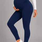 SparkNine Mamamove maternity legging - L - blauw - zachte stof - comfortabel & ondersteunend - rekbaar - zwangerschapslegging