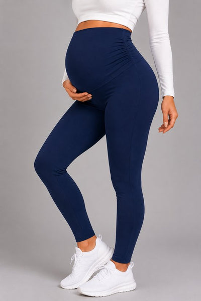 SparkNine Mamamove maternity legging - L - blauw - zachte stof - comfortabel & ondersteunend - rekbaar - zwangerschapslegging