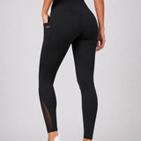 SparkNine Meshtone Sportlegging - S - zwart - mesh details & handige zakken - sportbroek - ademend & stijlvol - elastisch - squatproof