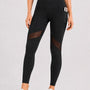SparkNine Meshmotion sportlegging - dames - met zakken - M - zwart - stijlvolle mesh panelen - telefoon zakken - elastisch - squatproof