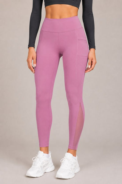SparkNine Meshtone Sportlegging - S - roze - mesh details & handige zakken - sportbroek - ademend & stijlvol - elastisch - squatproof