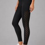 SparkNine Novawave sportlegging dames - squatproof - ademend - met zakken - S - zwart - mesh panelen - elastisch & stijvol