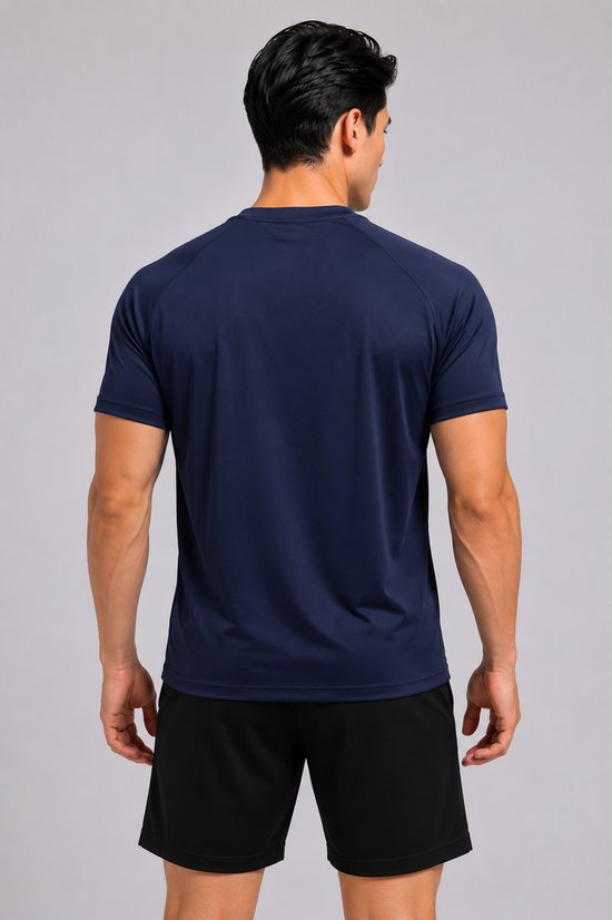 SparkNine Pulsegear sport t-shirt - heren - sneldrogend & ademend - S - donkerblauw - lichtgewicht - ideaal voor trainen, rennen & fitness