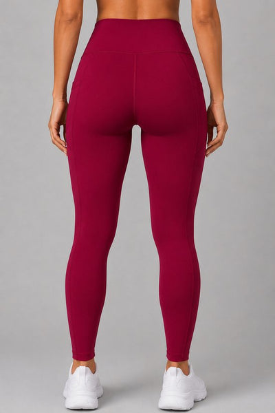SparkNine Softflex zachte legging met zakken - dames sportlegging - comfy legging - XL - rood - hoge taille - elastisch - zacht materiaal - comfortabel