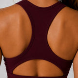 SparkNine Glowbra sportbeha dames - hoge ondersteuning - XL - rood - kruisrug - ademend & stijlvol - met verwijderbare pads - glanzend & zacht