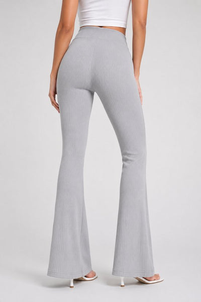 SparkNine Breezeflare dames legging - stijlvolle flare broek - XL - grijs - lichtgewicht & ademend - hoge taille - flatterende pasvorm