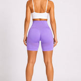 SparkNine Sculptfit sport short fitness - dames - M - paars - hoge taille & buttlift - shapend - hoog elastisch naadloos - ademend