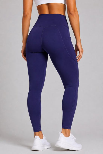 SparkNine Pacepocket dames sportlegging - met handige zakken - XS - blauw - hoge taille - elastisch - squatproof - niet doorschijnend