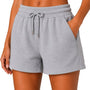 SparkNine Pulse short dames - met trekkoord & zijzakken - zachte sportbroek - S - grijs - elastische taille - ademend & comfortabel