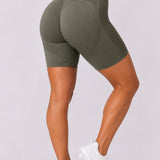 SparkNine Sculptfit sport short fitness - dames - S - groen - hoge taille & buttlift - shapend - hoog elastisch naadloos - ademend