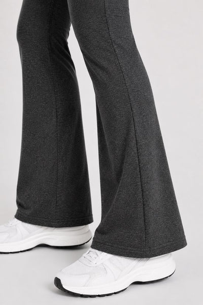 SparkNine Zenstretch zwangerschapslegging - flare broek met steekzakken - XXL - grijs - zachte stof - rekbaar & stijlvol - praktisch - maternity