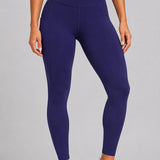SparkNine Pacepocket dames sportlegging - met handige zakken - S - blauw - hoge taille - elastisch - squatproof - niet doorschijnend
